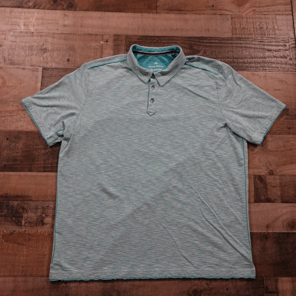 Tommy Bahama Island Zone polo shirt men's XXL heather light blue